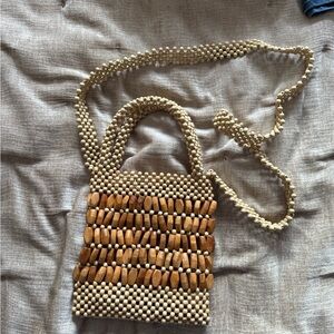 Handcrafted Beaded Tan Bag